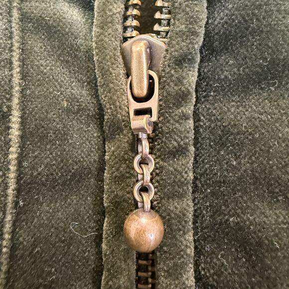 Y2K Talbots Velour Jacket XS Velvet Green Quilted Puffer Vintage - Picture 14 of 14